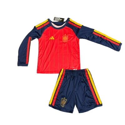 2026 Kids Spain Home Jersey Long-sleeved 01
