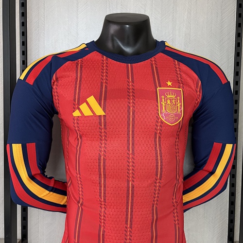 2026 Player Version Spain Home jersey Long-sleeved
