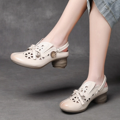 Jishu 2024 head layer cowhide wrapped head sandals 01