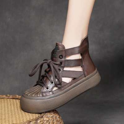 Jishu 2024 Leather Hollow Out Boots 01