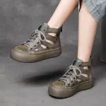 Jishu 2024 Leather Hollow Out Boots