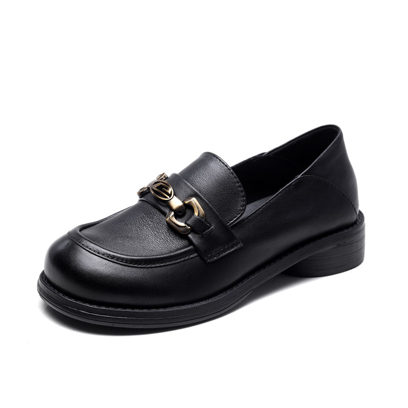 Jishu 24 head layer cowhide casual ladies work leather shoes