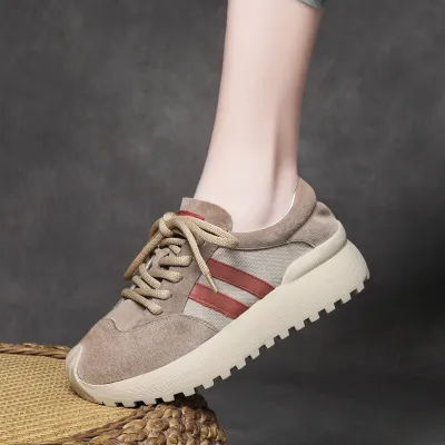 Ji Shu 2024 spring leather lace-up casual women's shoes 02