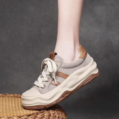 Jishu 24 new cowhide middle heel small white shoes  02