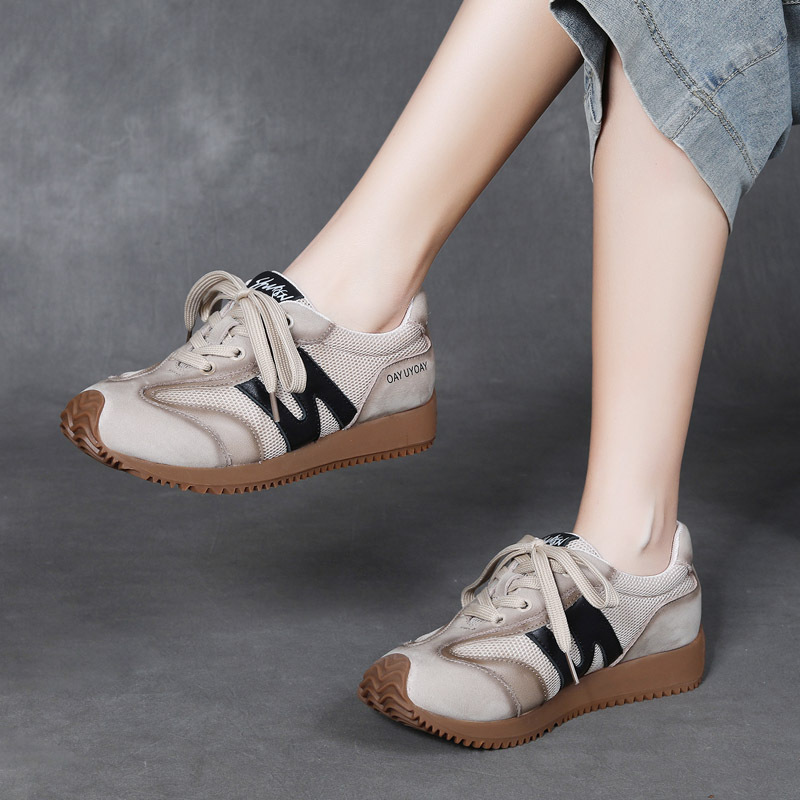 Jishu 24 spring and summer head layer cowhide white shoes