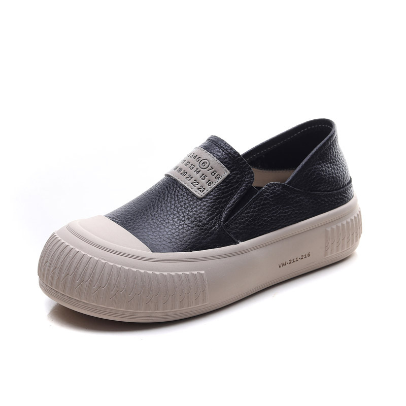 Jishu 24 spring leather thick bottom letters women's shoes