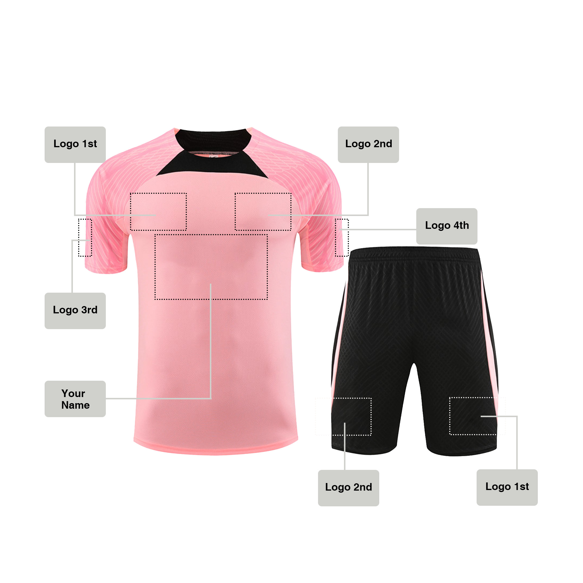 Custom Soccer jersey Football shirt Pink style, sj0012