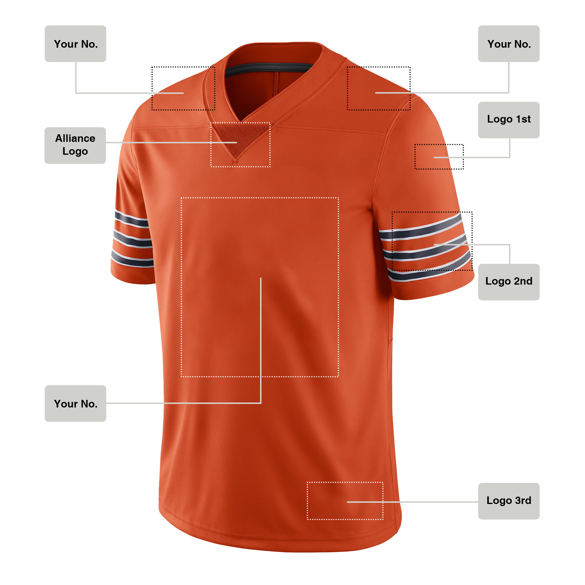 Custom  Rugby Jersey Deep Orange style, 005