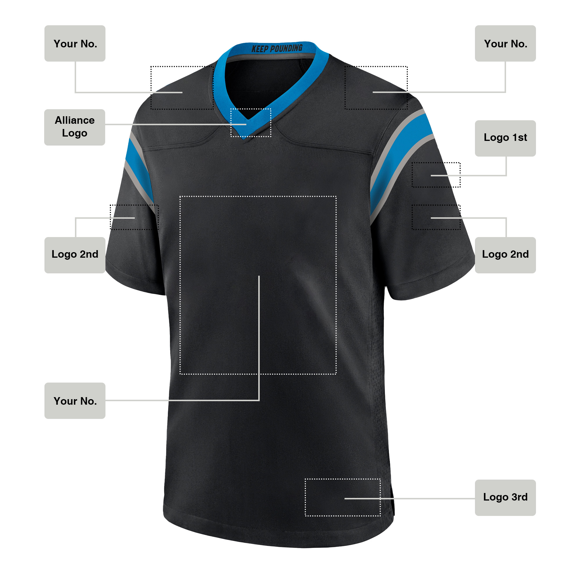 Custom  Rugby Jersey Black style, 003