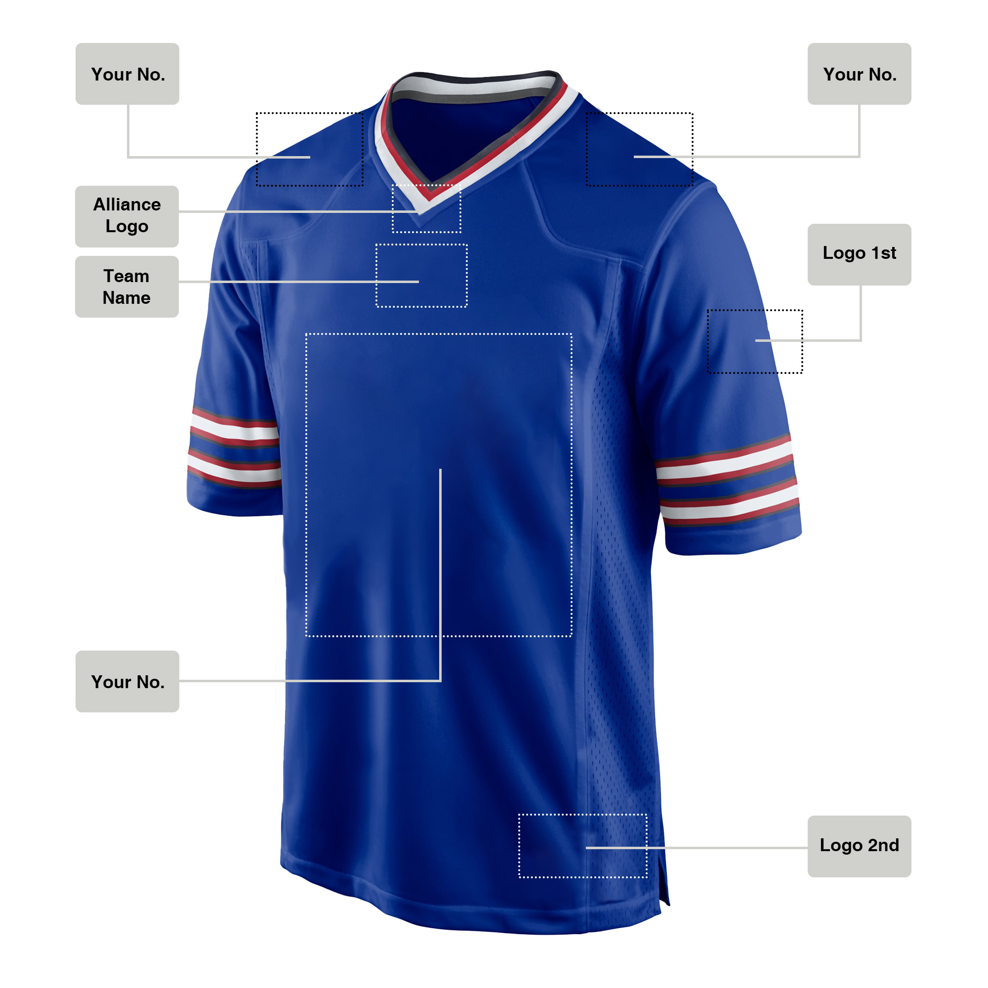 Custom  Rugby Jersey Blue style, 002