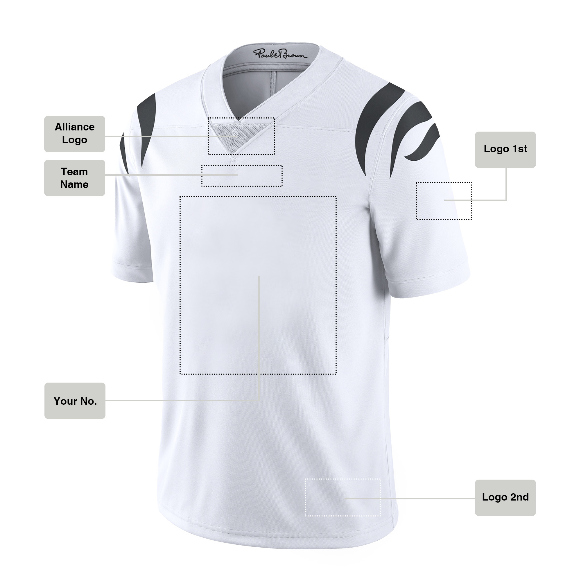 Custom  Rugby Jersey White style, 007