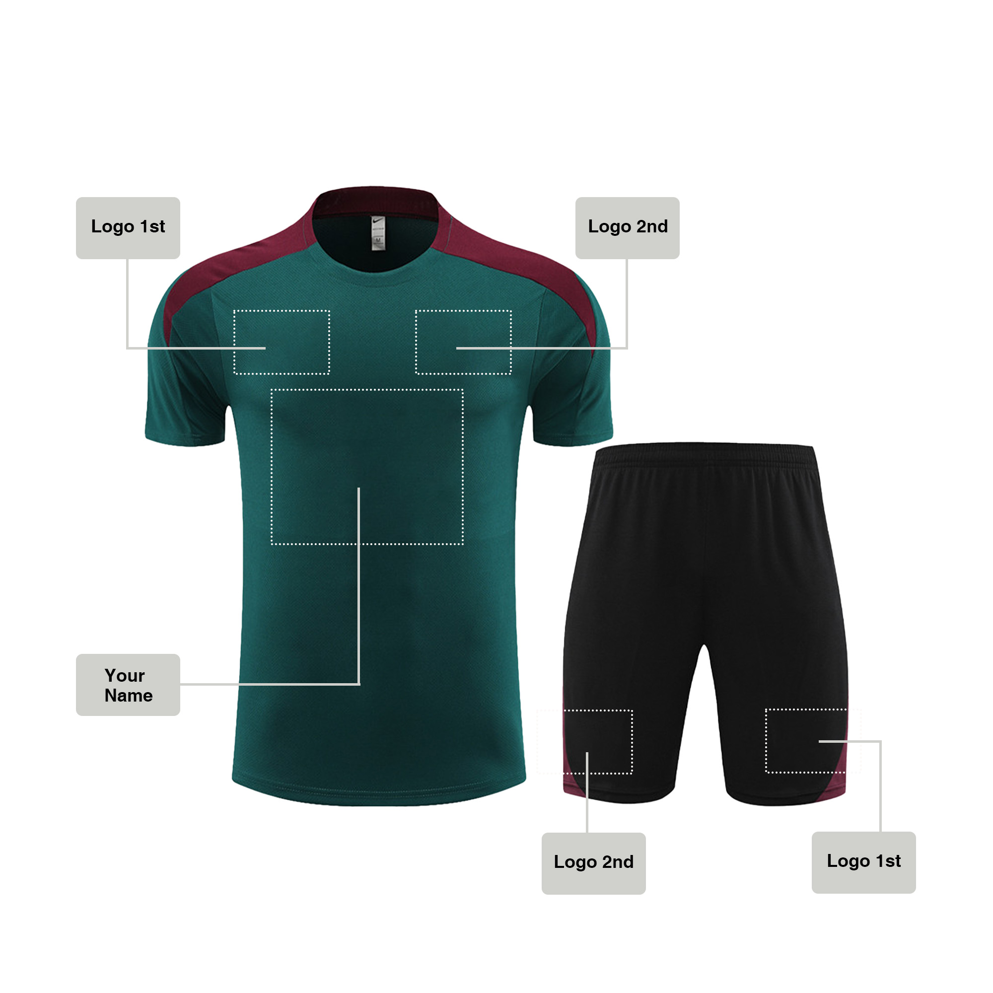 Custom Soccer jersey Football shirt Green style, sj004