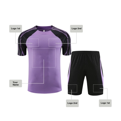 Custom Soccer jersey Football shirt Black Purple style, sj007 01