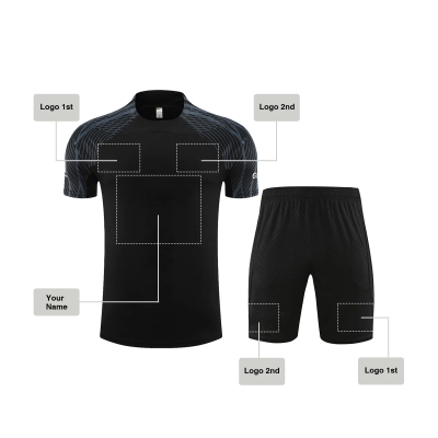 Custom Soccer jersey Football shirt Black style, sj006 01