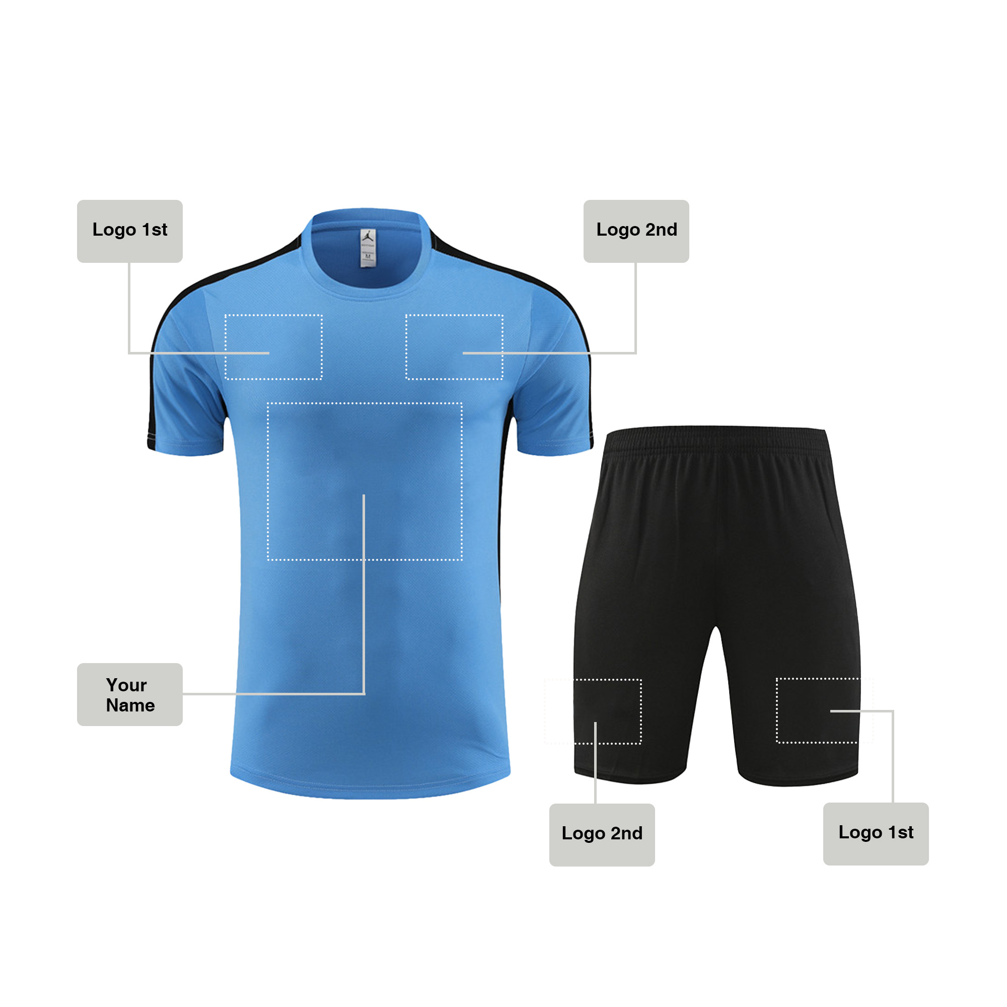 Custom Soccer jersey Football shirt Blue style, sj005