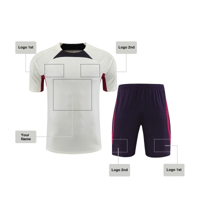 Custom Soccer jersey Football shirt White purple style, sj0010 01