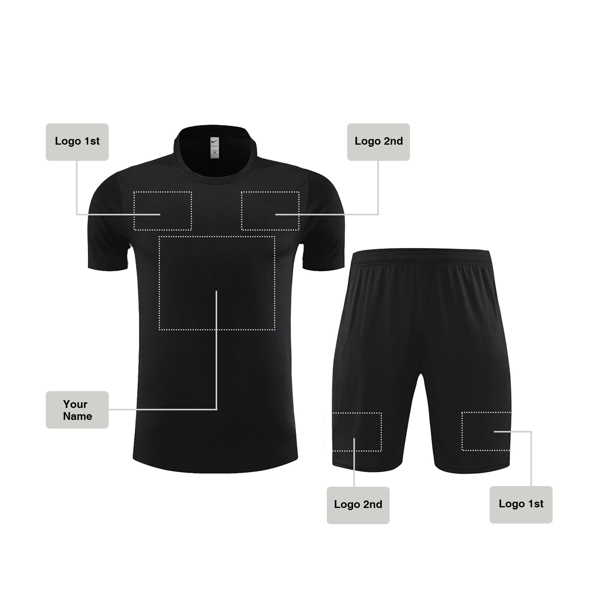 Custom Soccer jersey Football shirt Black style, sj008
