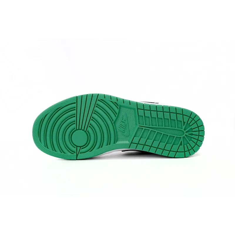Air Jordan 1 Low White Lucky Green Tumbled Leather (GS) 553560-129