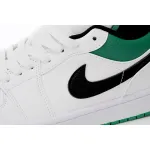 Air Jordan 1 Low White Lucky Green Tumbled Leather (GS) 553560-129