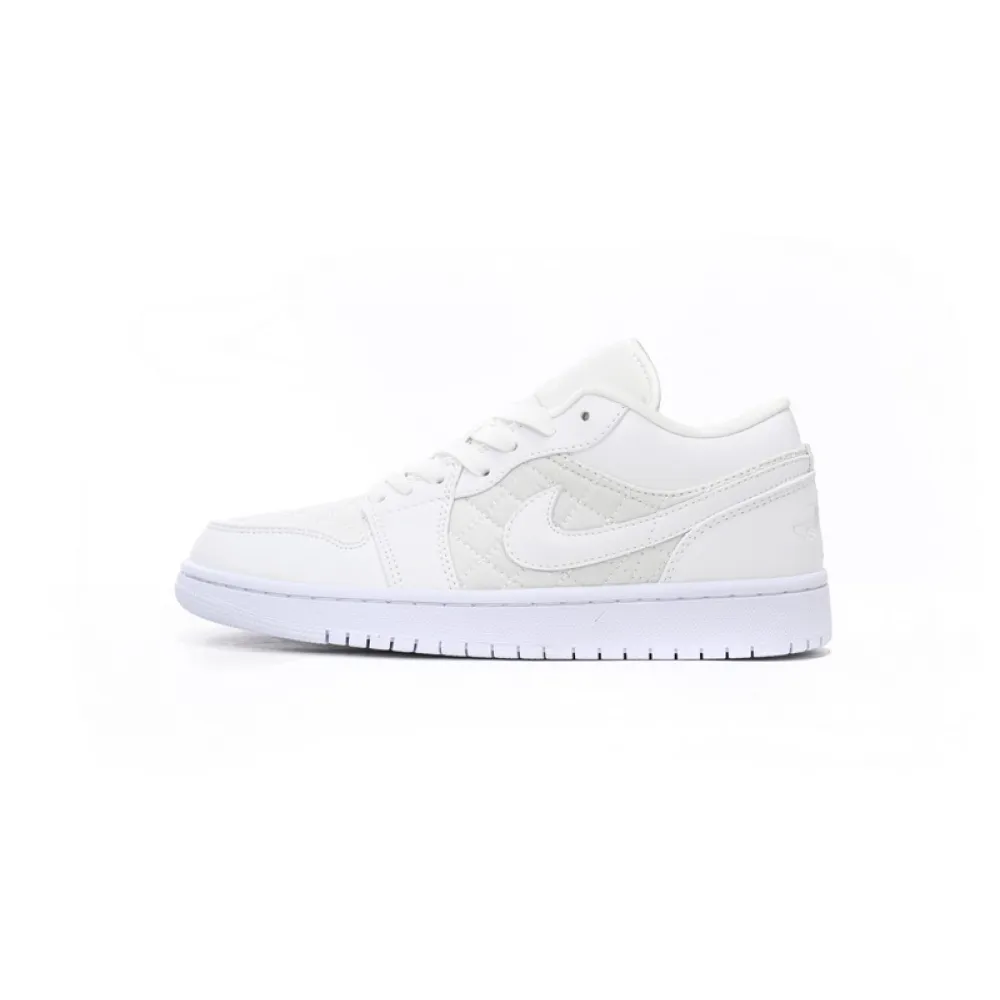  Air Jordan 1 Low Quilted “Triple White DB6480-100