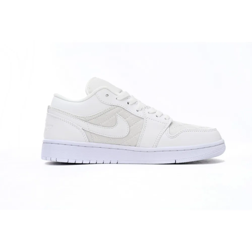  Air Jordan 1 Low Quilted “Triple White DB6480-100