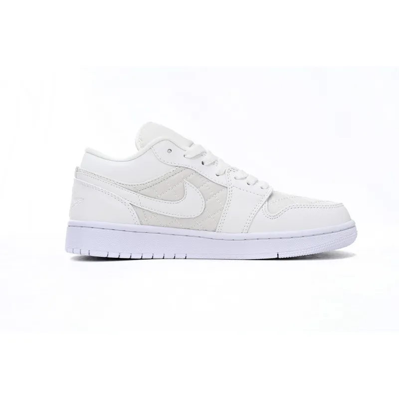  Air Jordan 1 Low Quilted “Triple White DB6480-100