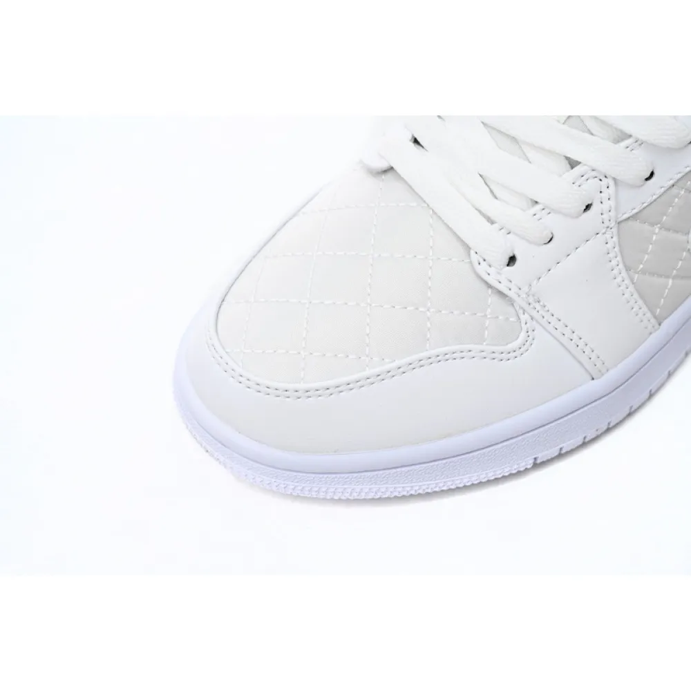  Air Jordan 1 Low Quilted “Triple White DB6480-100