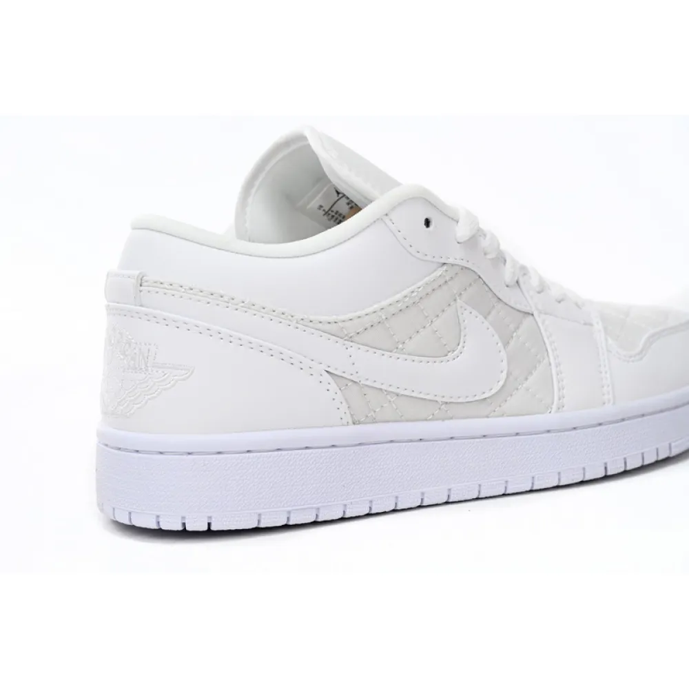  Air Jordan 1 Low Quilted “Triple White DB6480-100