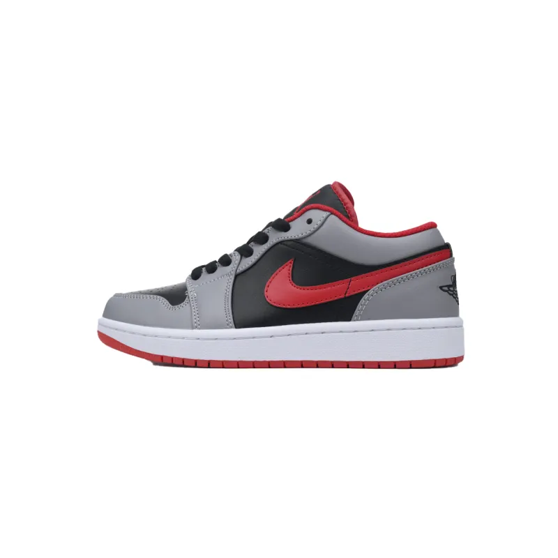 Air Jordan 1 Low Black Light Smoke Grey Gym Red 553558-060