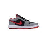 Air Jordan 1 Low Black Light Smoke Grey Gym Red 553558-060