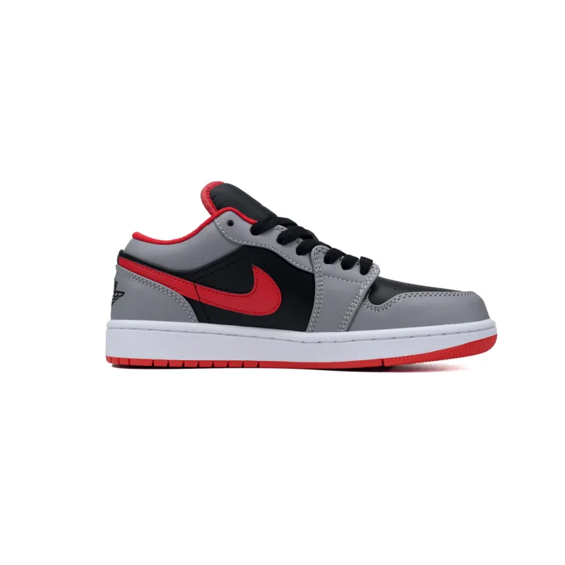 Air Jordan 1 Low Black Light Smoke Grey Gym Red 553558-060