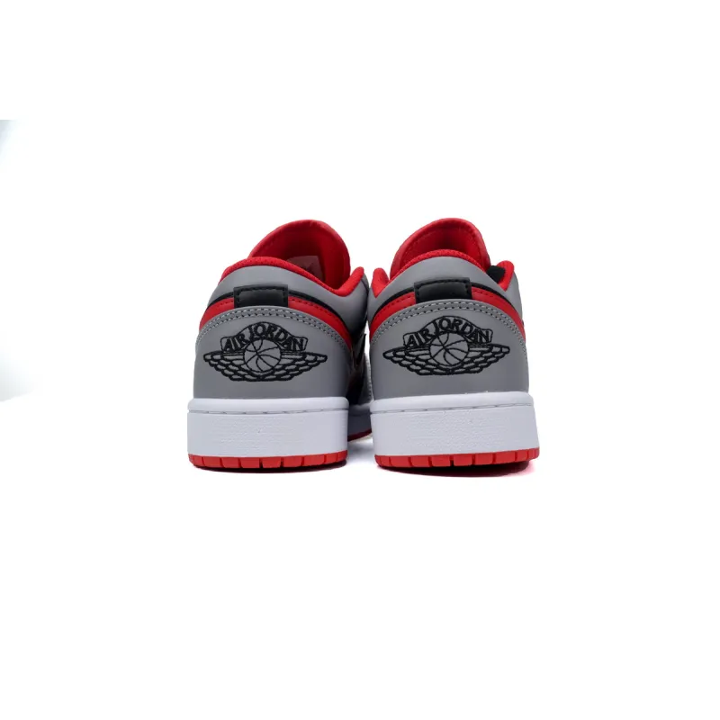 Air Jordan 1 Low Black Light Smoke Grey Gym Red 553558-060