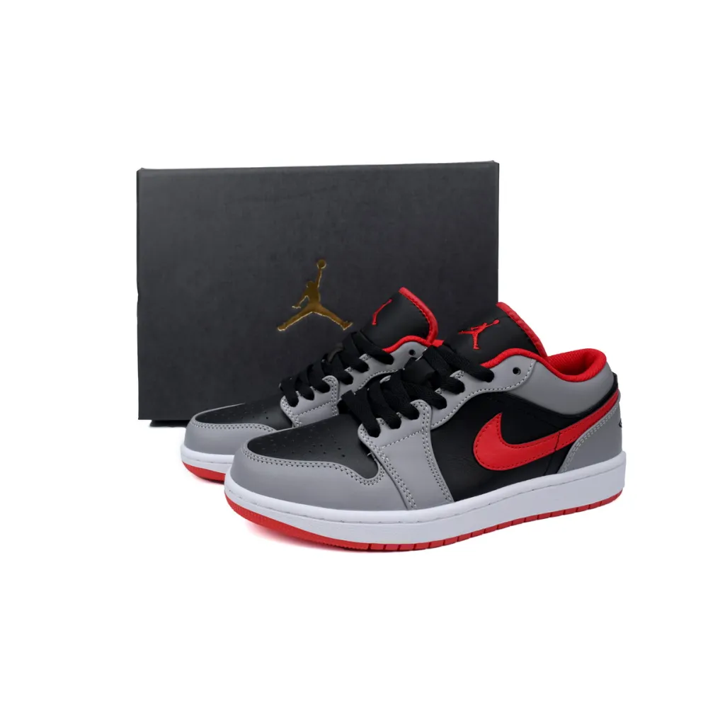 Air Jordan 1 Low Black Light Smoke Grey Gym Red 553558-060