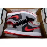 Air Jordan 1 Low Black Light Smoke Grey Gym Red 553558-060