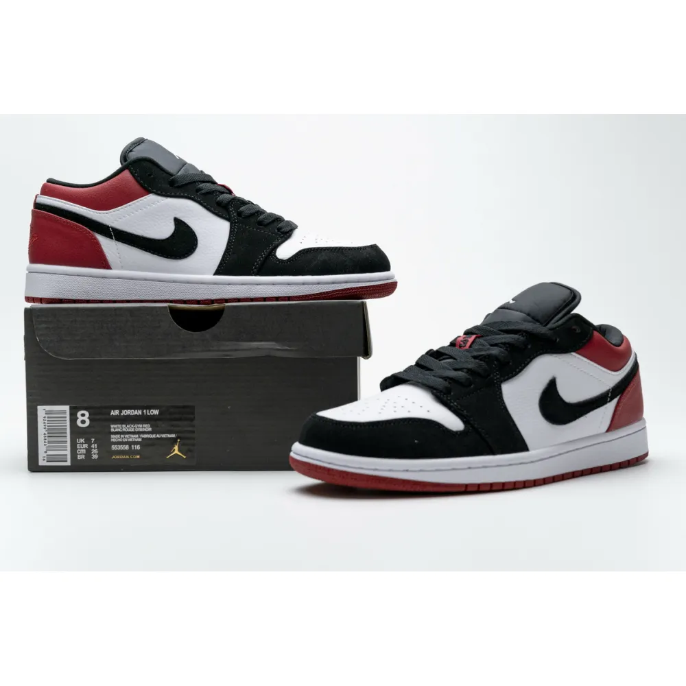 Air Jordan 1 Low Black Toe (2019) (GS) 553560-116 
