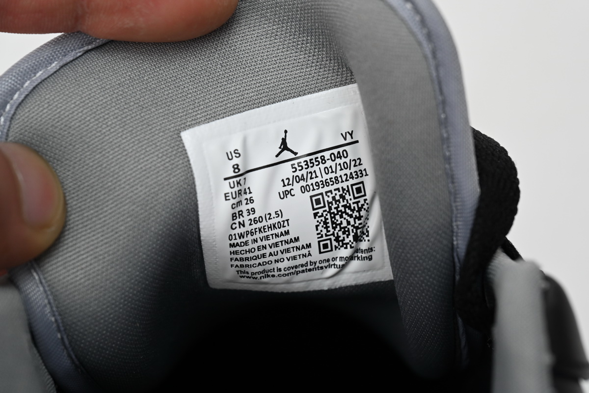 Air Jordan 1 Low Black White Grey 553558-040