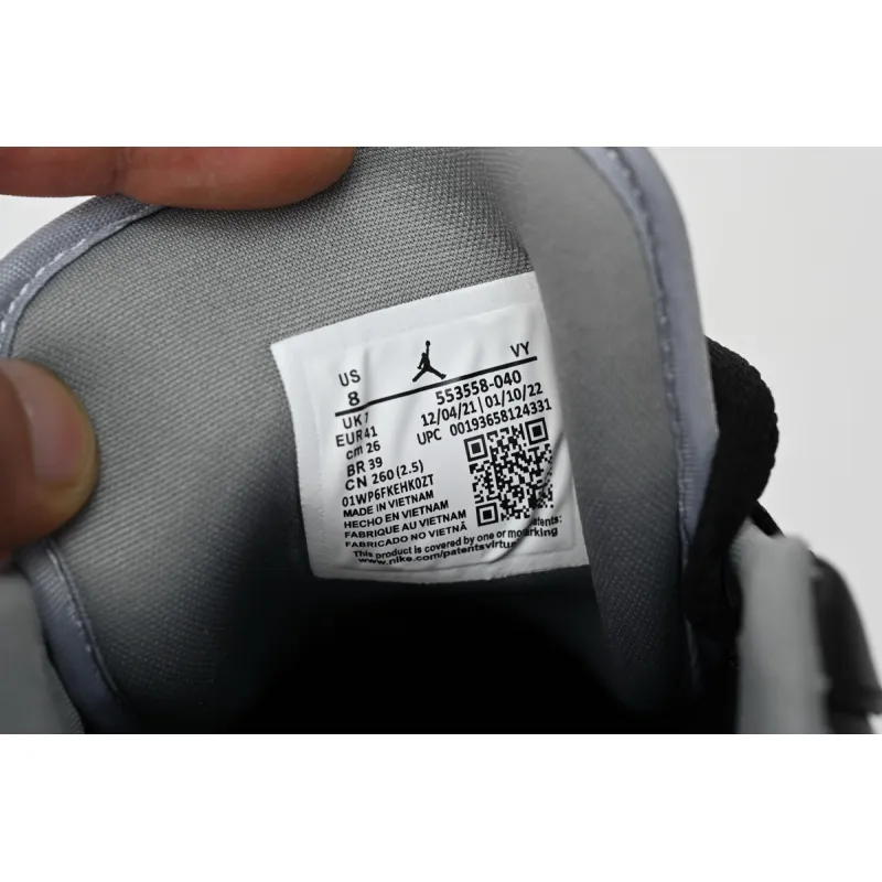 Air Jordan 1 Low Black White Grey 553558-040
