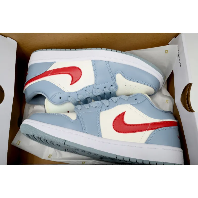 Air Jordan 1 Low Blue Whisper Dune Red (Women's) DC0774-164