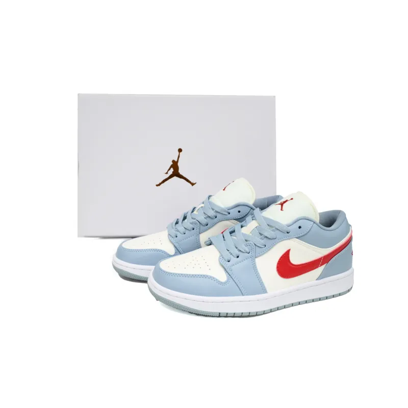 Air Jordan 1 Low Blue Whisper Dune Red (Women's) DC0774-164
