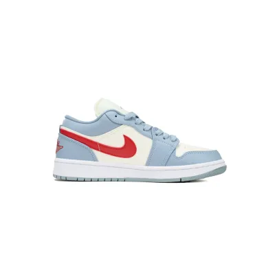 Air Jordan 1 Low Blue Whisper Dune Red (Women's) DC0774-164 02