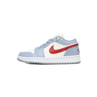 Air Jordan 1 Low Blue Whisper Dune Red (Women's) DC0774-164 01