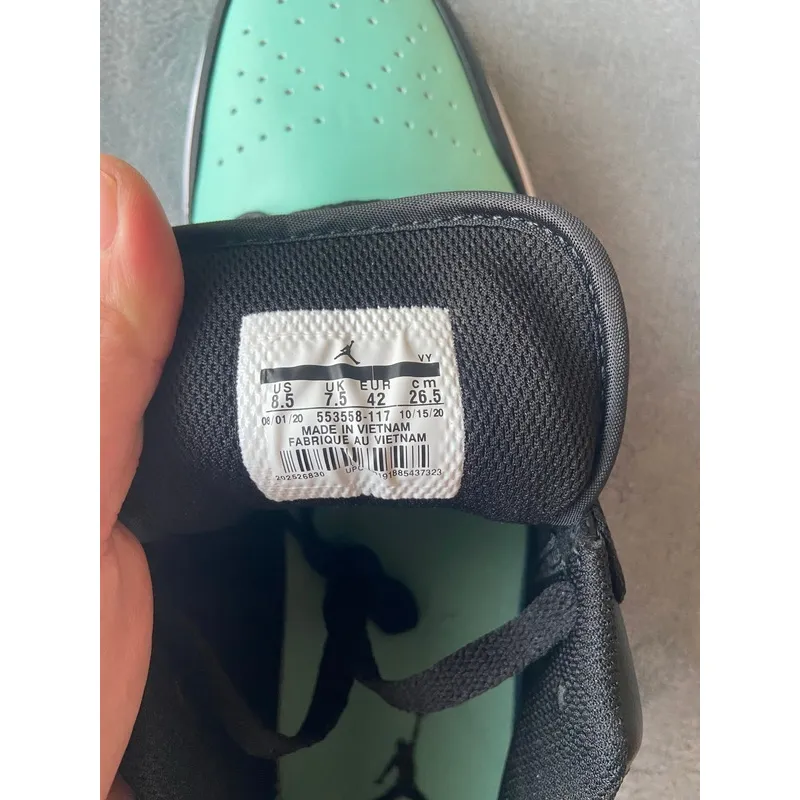 Air Jordan 1 Low Emerald Toe 553558-117 