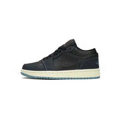 Air Jordan 1 Low SE Black Dark Obsidian Snakeskin (Women's) FJ5478-010 01