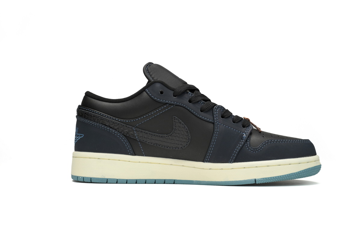 Air Jordan 1 Low SE Black Dark Obsidian Snakeskin (Women's) FJ5478-010