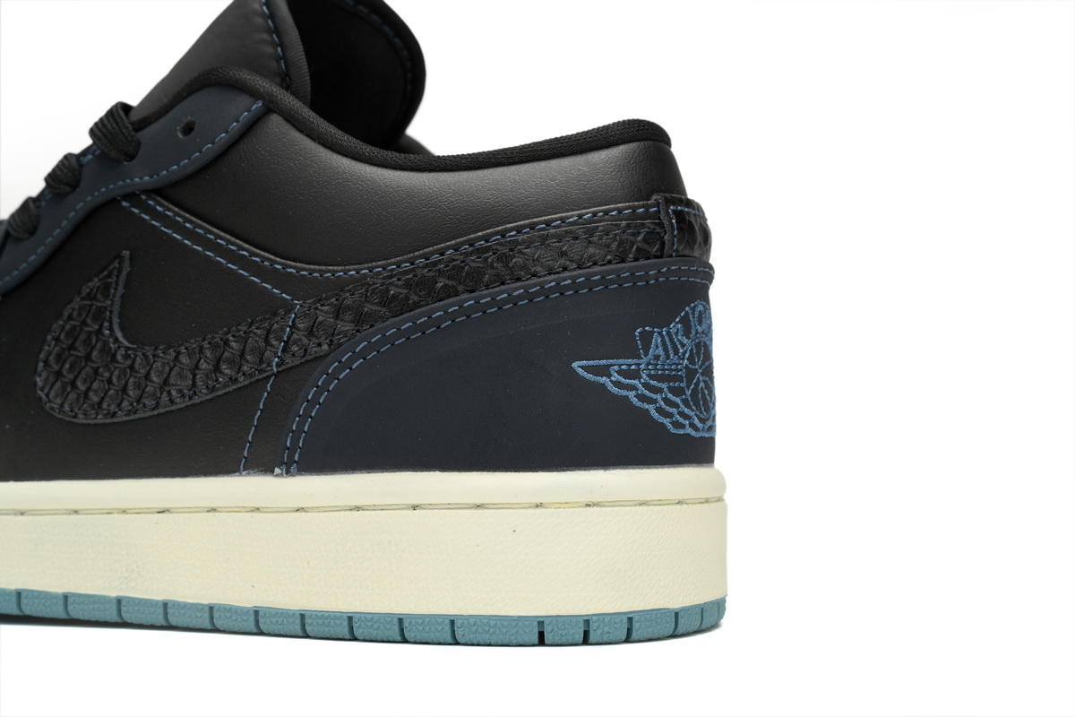 Air Jordan 1 Low SE Black Dark Obsidian Snakeskin (Women's) FJ5478-010