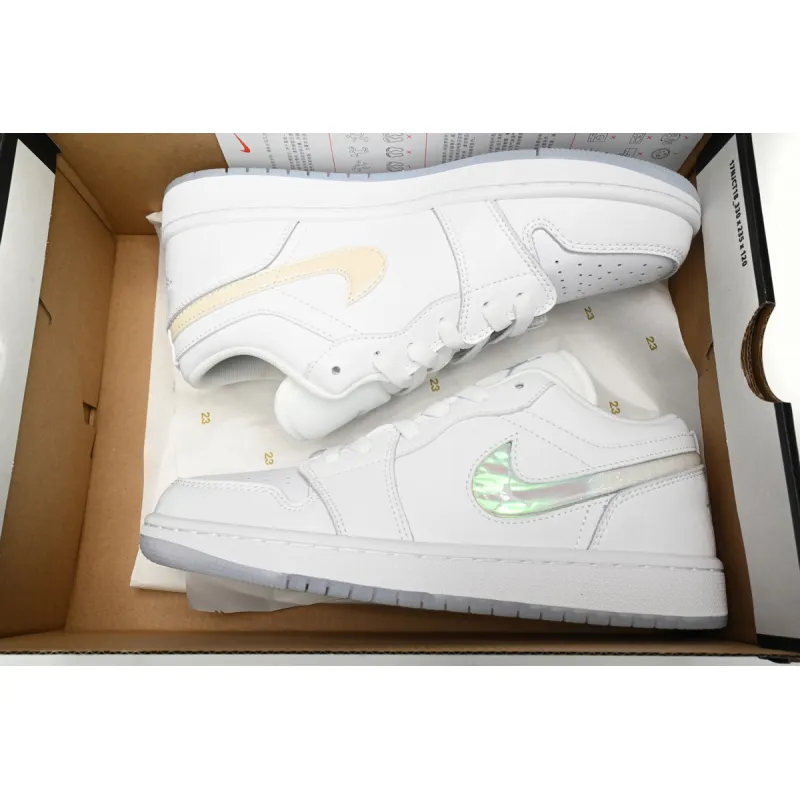 Air Jordan 1 Low SE Glitter Swoosh (GS) FQ9112-100