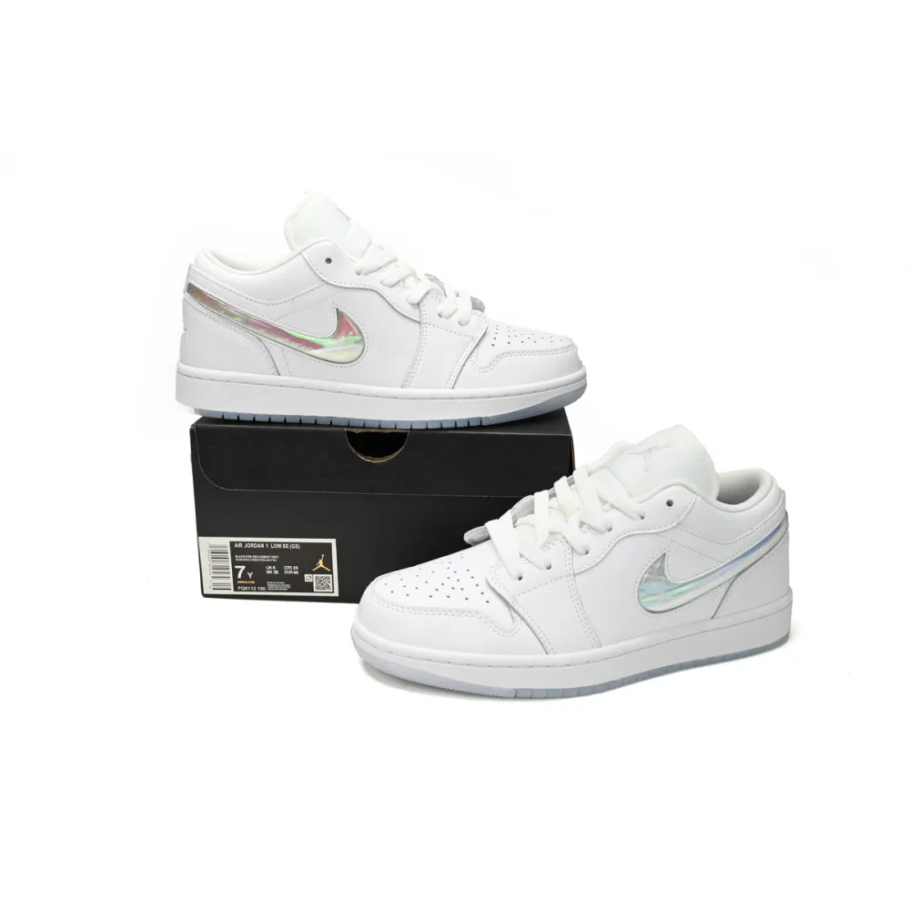 Air Jordan 1 Low SE Glitter Swoosh (GS) FQ9112-100