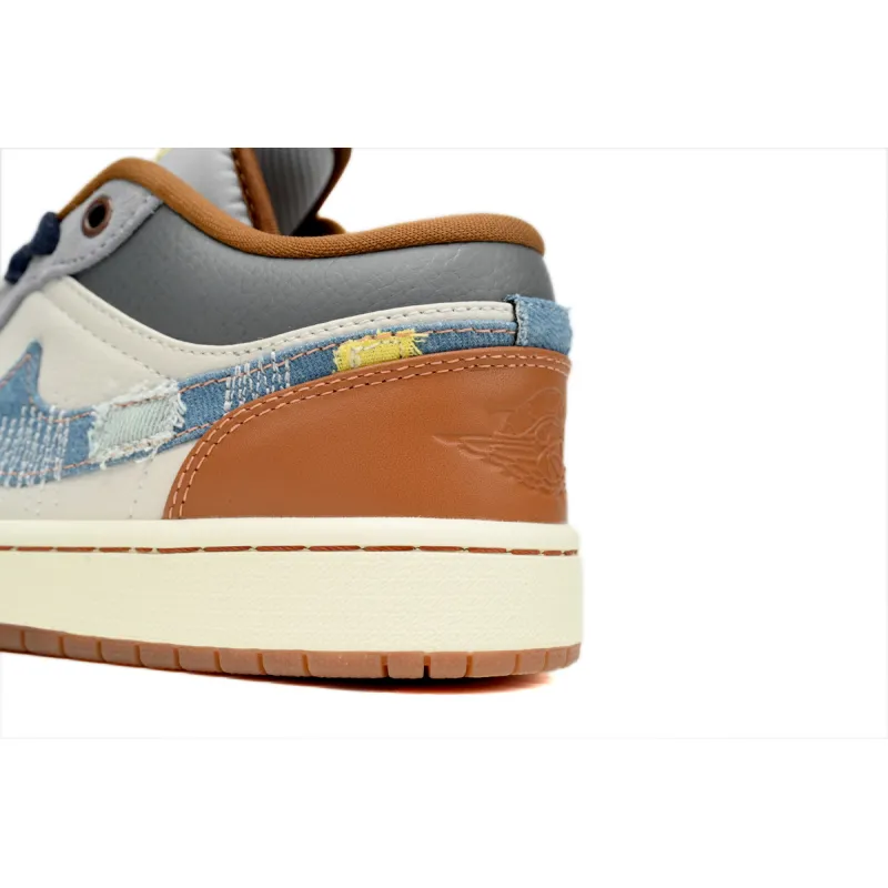 Air Jordan 1 Low SE Phantom Repaired Denim Swoosh FZ5046-041