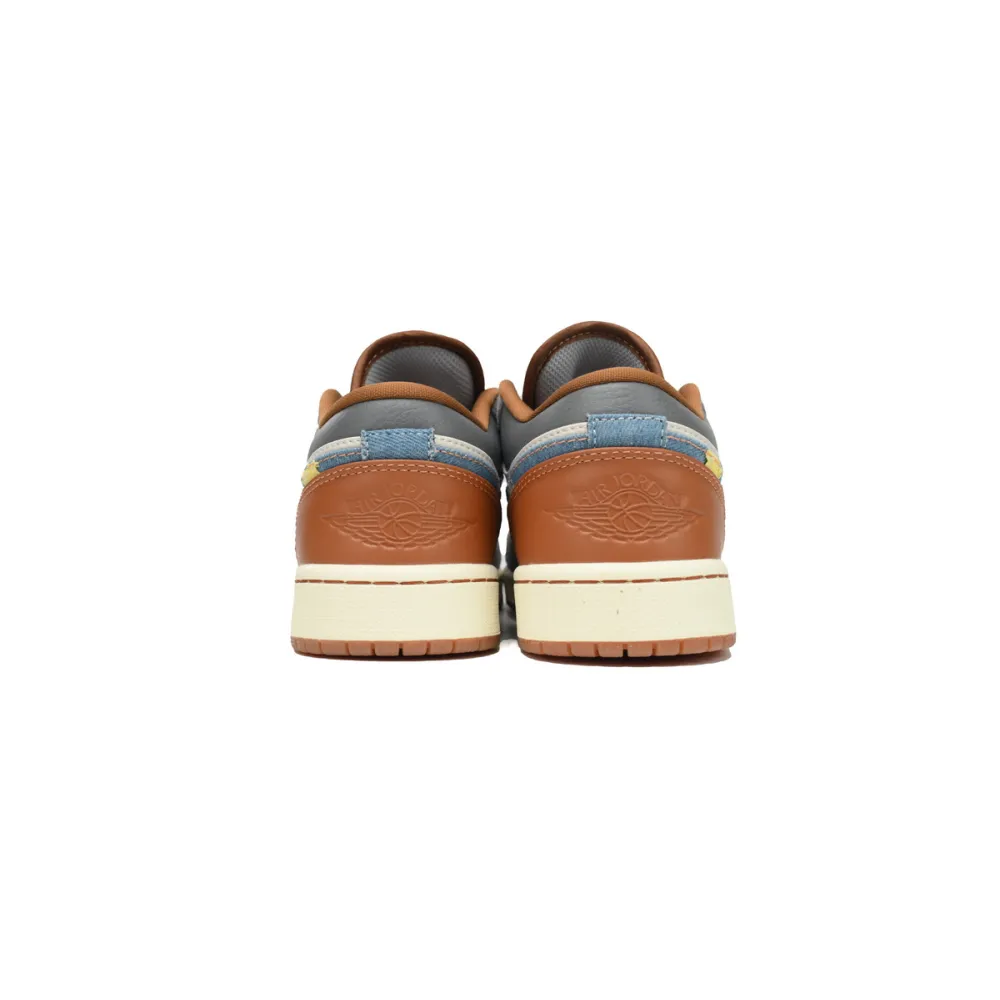 Air Jordan 1 Low SE Phantom Repaired Denim Swoosh FZ5046-041