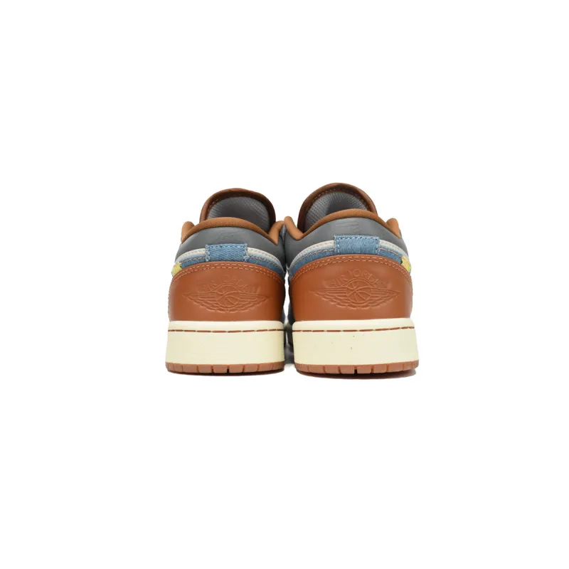 Air Jordan 1 Low SE Phantom Repaired Denim Swoosh FZ5046-041